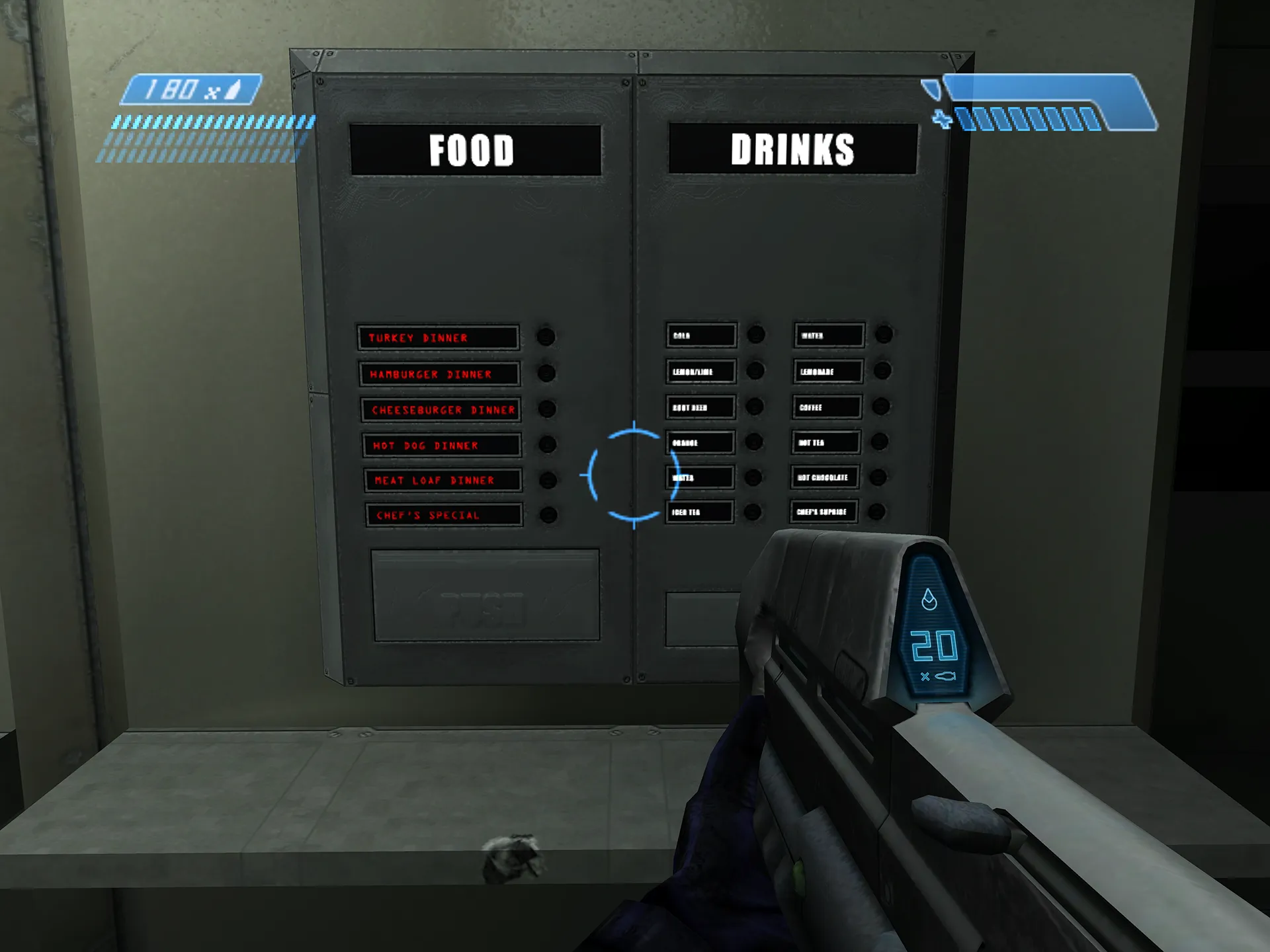 A food and drink vending machine from Halo: Combat Evolved