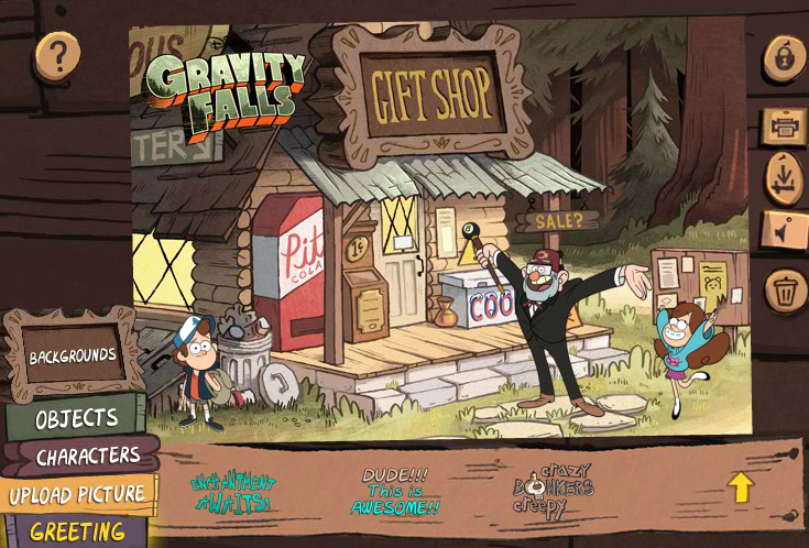 Gravity Falls: Postcard Generator