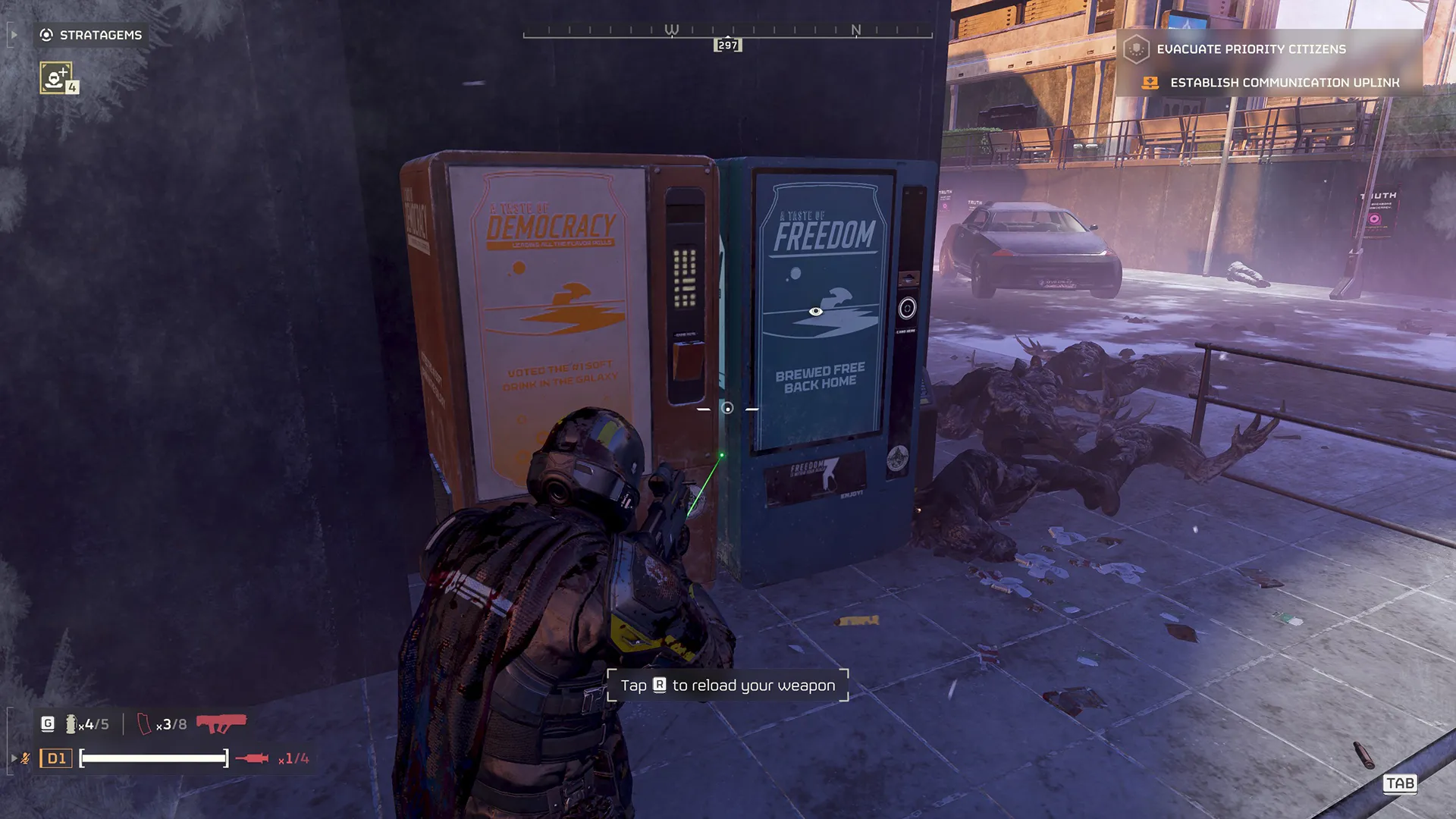 A Taste of Democracy and A Taste of Freedom vending machines from Helldivers 2