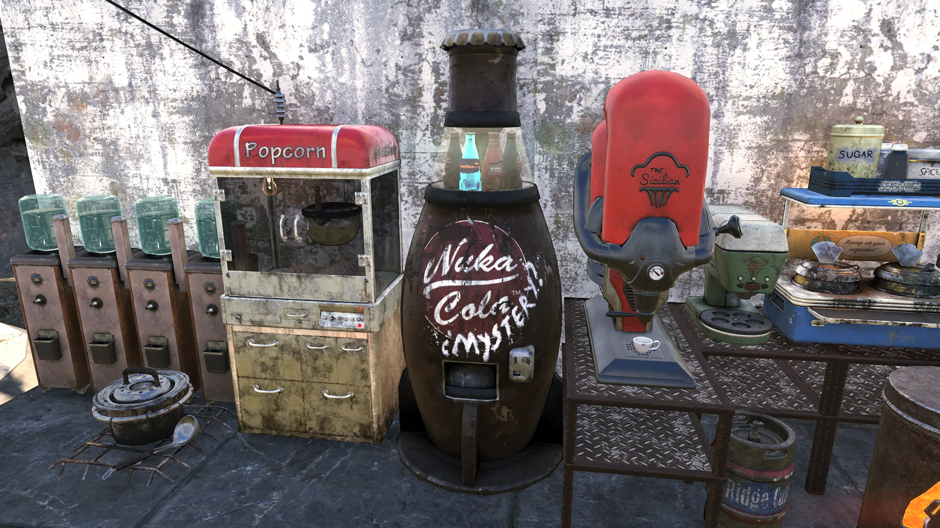 A Nuka-Cola Mystery vending machine from Fallout 76