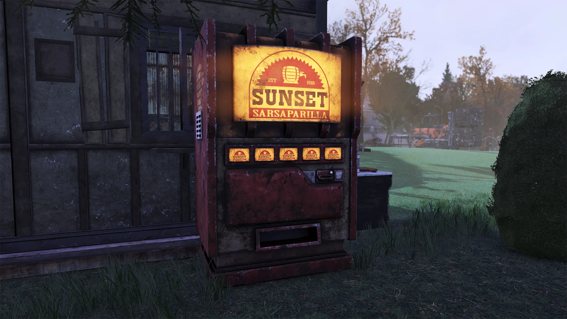 A Sunset Sarsaparilla vending machine from Fallout 76