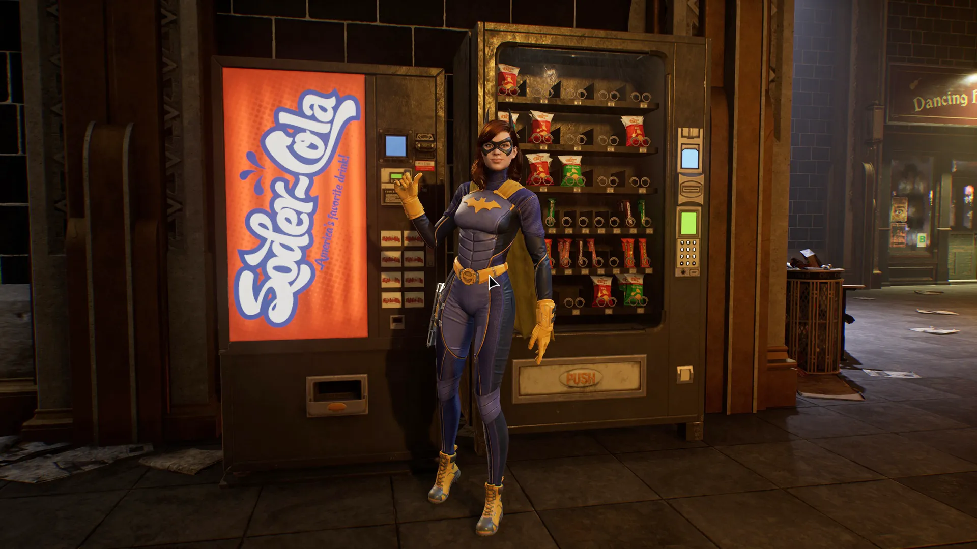 A Soder-Cola vending machine from Gotham Knights
