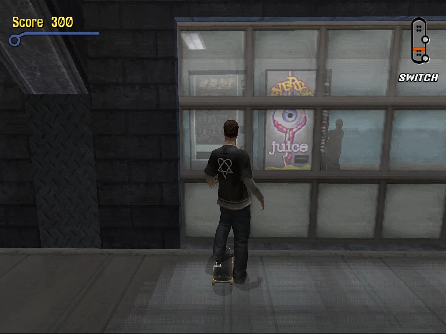 Bam Margera checks out some soda machines in THPS 3