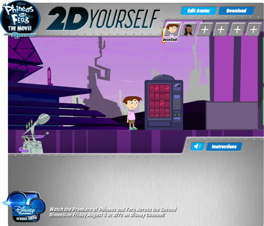 A vending machine from Phineas and Ferb the Movie: Across the 2nd Dimension – 2D Yourself